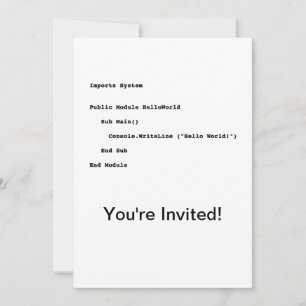 Hello World geek greeting Invitation