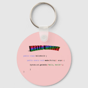 Hello World geek greeting Java Keychain