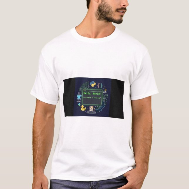 Hello World Programmer T-Shirt | Coding Life Daily (Front)