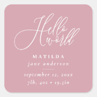 Hello world script birth announcement