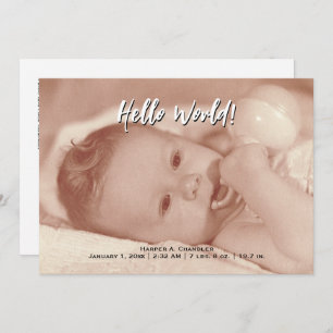 Hello World Your Text and Baby Photo Template
