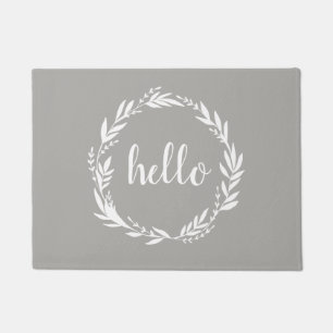 Hello Wreath Farmhouse Doormat