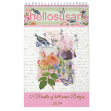hellosusan Designs 12 Month Calendar 2026