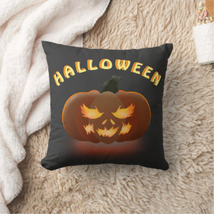 Helloween Pumpkin Throw Pillow