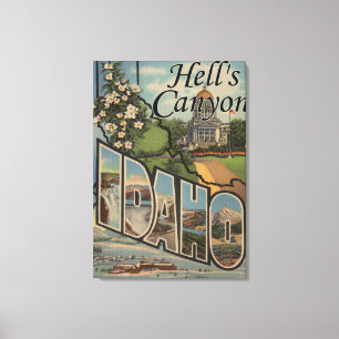 Hell's Canyon, Idaho - Large Letter Scenes Canvas Print