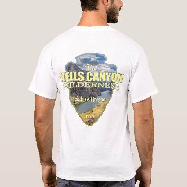 Hells Canyon WA (arrowhead) T-Shirt (Back)