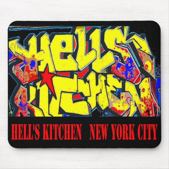 Hell's Kitchen NYC Street Graffiti Mouse Pad (Front)