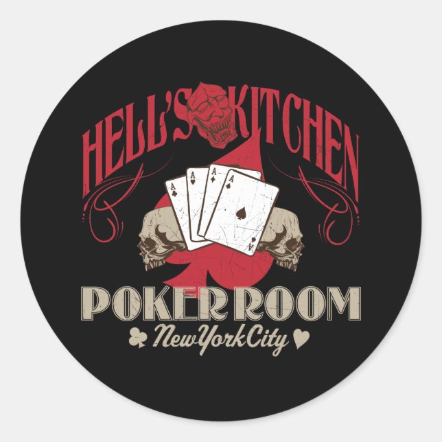 Hells Kitchen Poker Room, New York City Sticker (Devant)