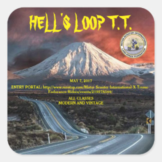 HELL'S LOOP T.T. 2017 SQUARE STICKER