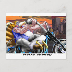 Hells Turkey Funny Thanksgiving Harley Tees & Gift Holiday Postcard