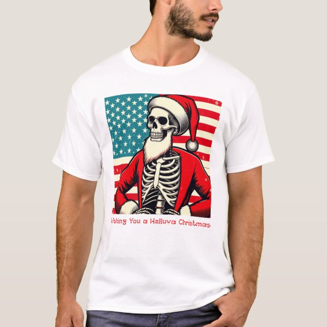 HELLUVA CHRISTMAS SKELETON T-Shirt (Front)