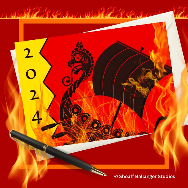 Helly Aa Viking Galley sur le feu Illustration (Créateur téléchargé)