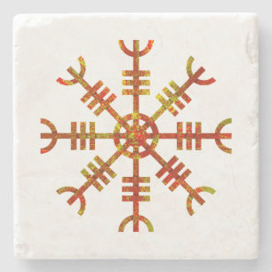 Helm Of Awe Norse Viking Symbol Stone Coaster