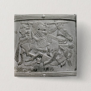 Helmet fragment, from Sutton Hoo Treasure 2 Inch Square Button