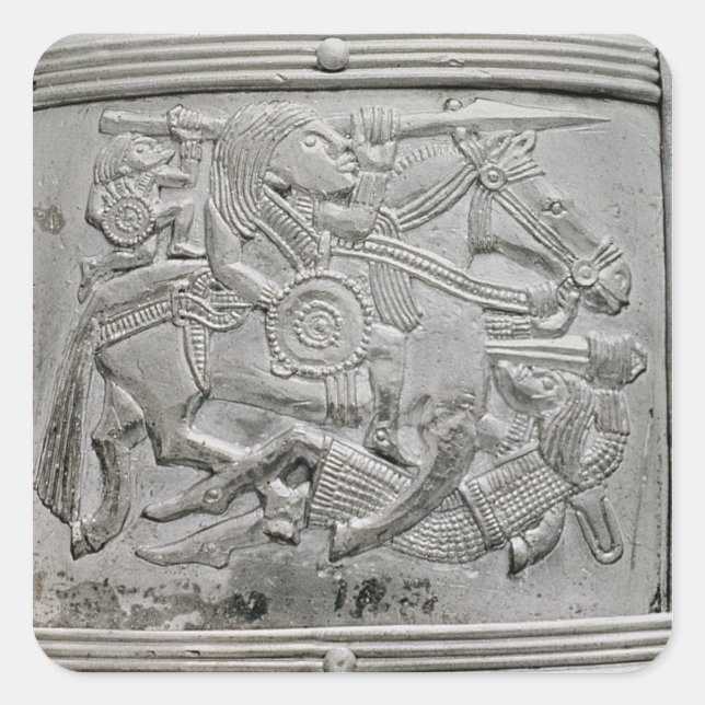 Helmet fragment, from Sutton Hoo Treasure Square Sticker (Front)
