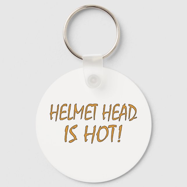Helmet Head Is Hot Keychain (Front)