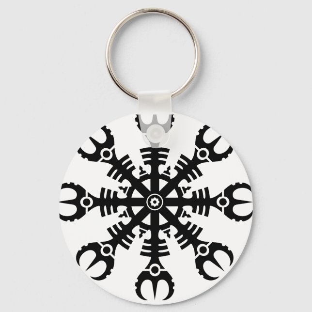 Helmet of awe - Aegishjalmur No.2 (black) Keychain (Front)