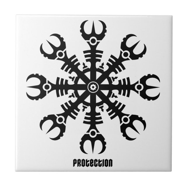 Helmet of awe - Aegishjalmur No.2 (black) Tile (Front)