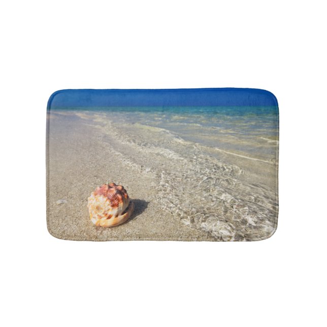 Helmet Shell In Tropical Lagoon| Cassis Rufa Bath Mat (Front)