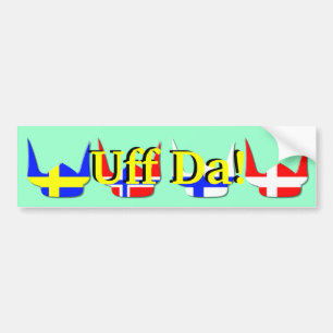 Helmet Viking Flag Norway Design Bumper Sticker