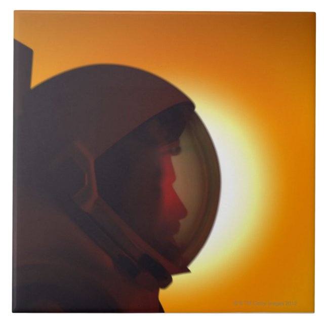 Helmeted Astronaut Against the Sun Tile (Front)