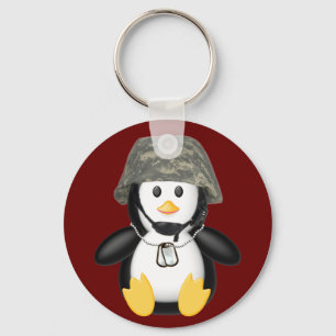 Helmeted Penguin Keychain