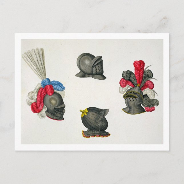 Helmets, plate from 'A History of the Development Postcard (Front)