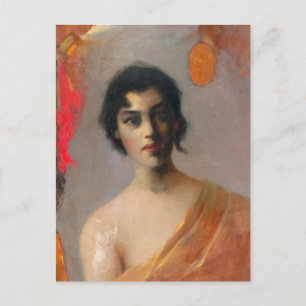 Helmi Biese Dark hair Mörkhårig Tummatukkainen Postcard