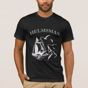 Helmsman Sailboat Sailor Mens T-shirt noir