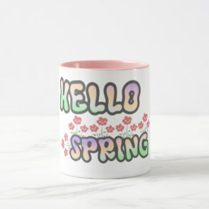 "Heloo Spring"   Floral Print  Mug
