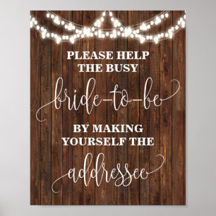 Help Bride making Yourself Addressee Western Sign