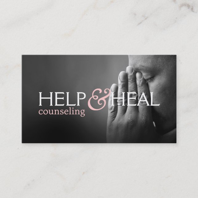 Help Heal Counseling Life Coach Therapy Therapist Business Card (Front)