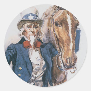 Help Him to Help U.S.! Classic Round Sticker