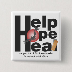 HELP. HOPE. HEAL. 2 INCH SQUARE BUTTON
