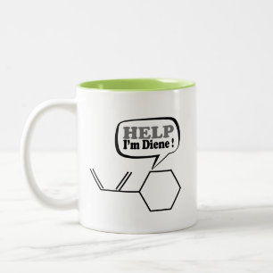 Help I’m diene, funny Chemistry Two-Tone Coffee Mug