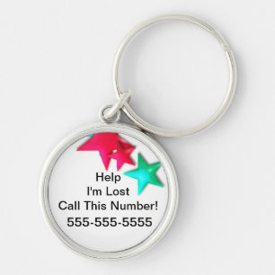 Help - I'm Lost. Call This Number. Keychain Tag