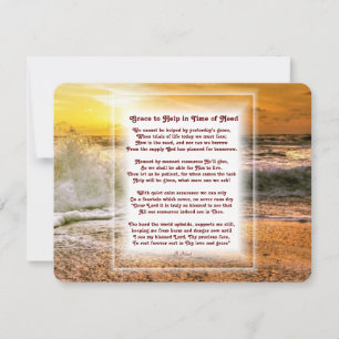 "Help in Time of Need" Christian poem Holiday Card