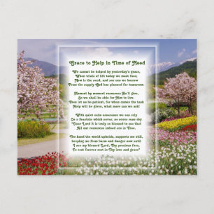 "Help in Time of Need" Christian poem   Holiday Postcard