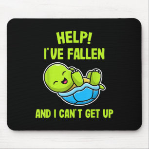 Help I've Fallen And I Can't Get Up Funny Turtle L Mouse Pad