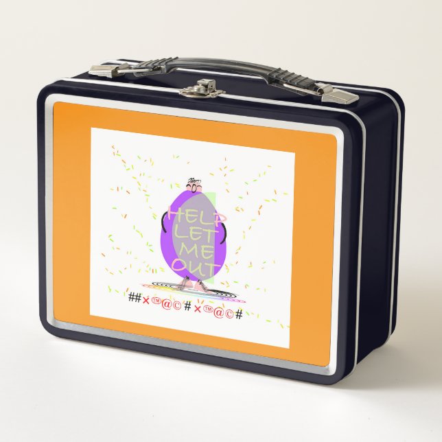 Help Let Me Out Metal Lunch Box (Front)