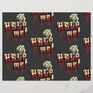 Help Me with Zombie Hand Scrapbook Paper 