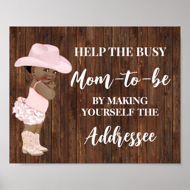 Help Mom Make Yourself Addressee AA Cowgirl Poster (Front)