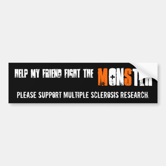 Help my friend fight the Monster - MS Sticker (Front)