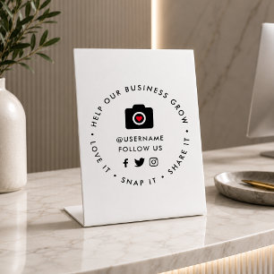 Help our Business Grow Snap Share Social Media Pedestal Sign