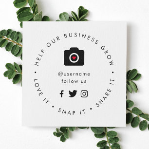 Help our Business Grow   Social Medial Followers Square Business Card