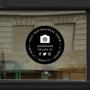 Help our Business Grow   Social Medial Followers Window Cling