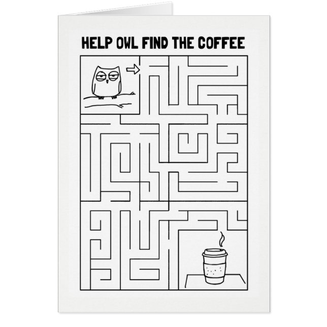 Help Owl Find the Coffee - Blank Inside (Front)