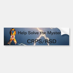 Help Solve the Mystery CRPS/RSD Blazing Ribbon Bumper Sticker