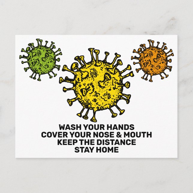 Help Stop Corona Virus Covid19 Safety Postcard (Front)