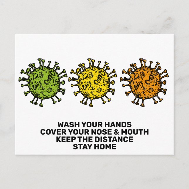 Help Stop Corona Virus Covid19 Safety Postcard (Front)